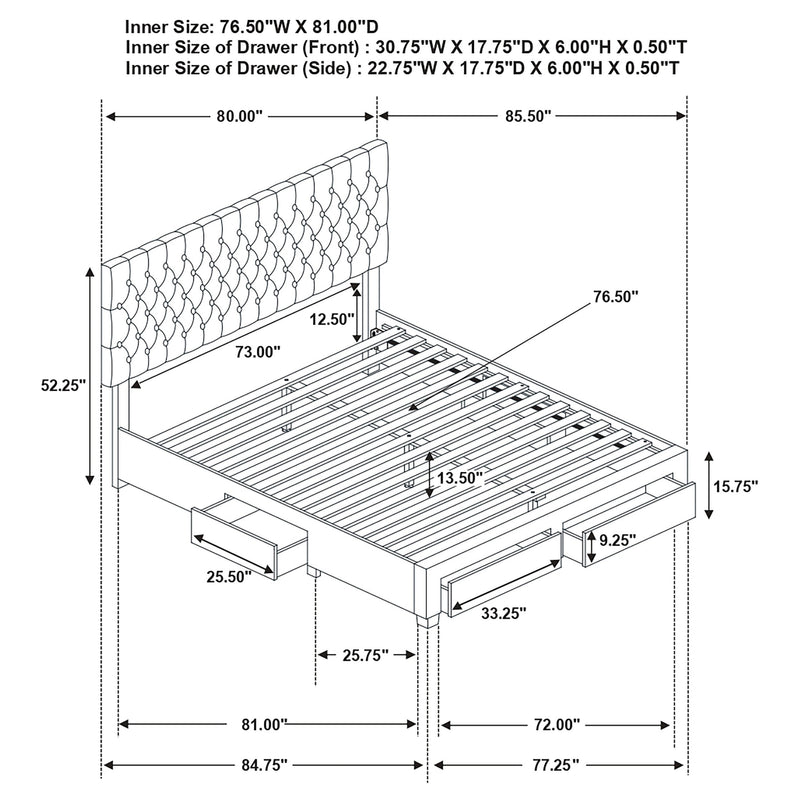 Soledad Upholstered Storage Panel Bed