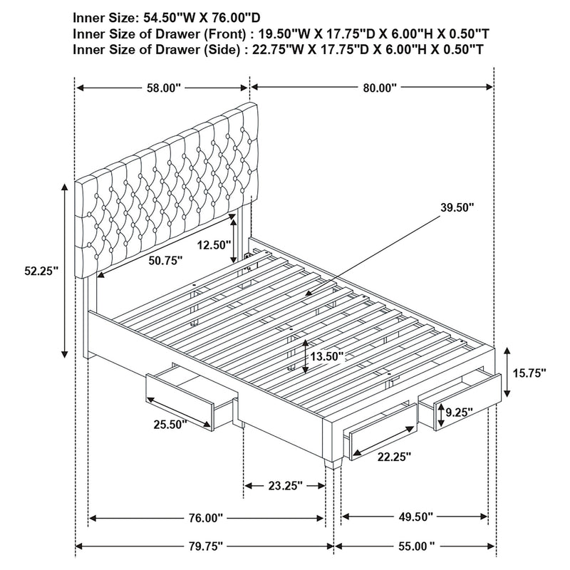 Soledad Upholstered Storage Panel Bed