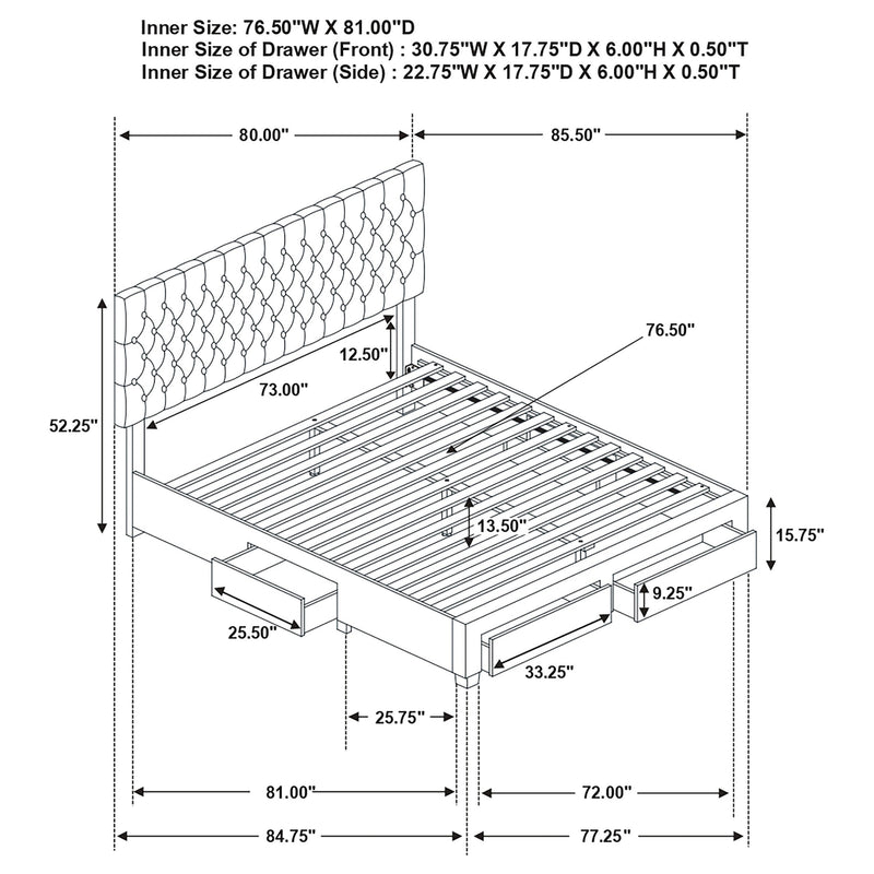 Soledad Upholstered Storage Panel Bed
