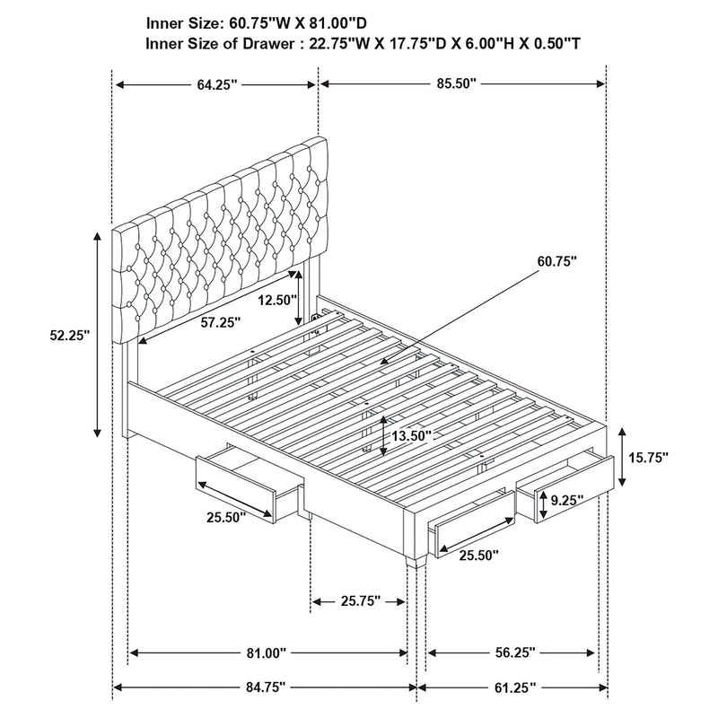 Soledad Upholstered Storage Panel Bed