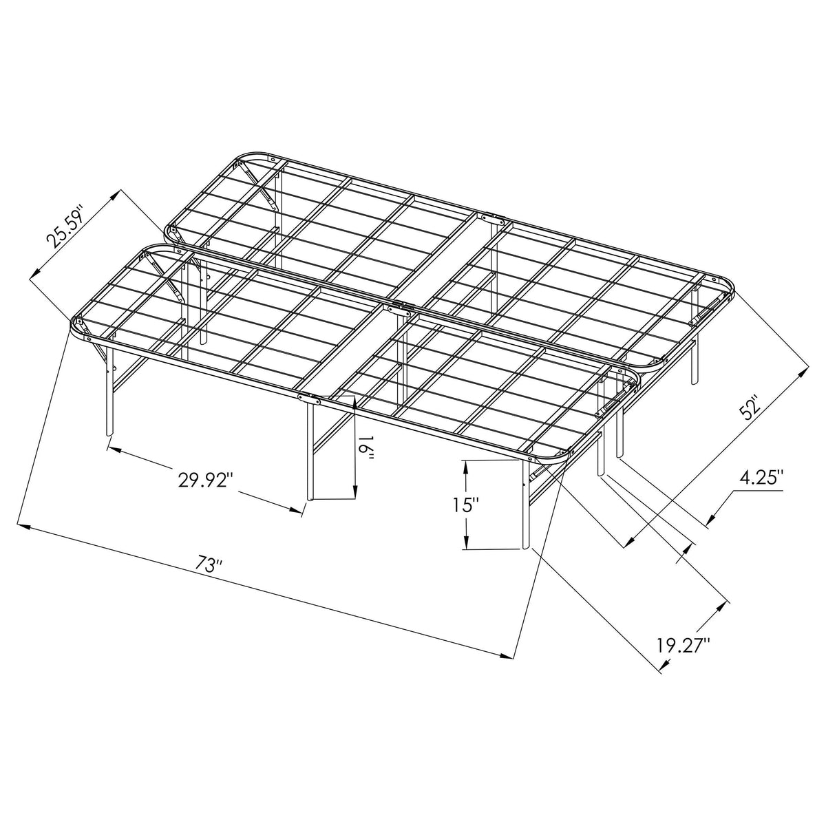 Mabel Metal Mattress Support Platform Bed