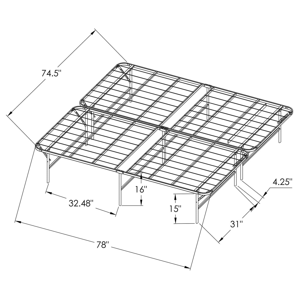 Mabel Metal Mattress Support Platform Bed