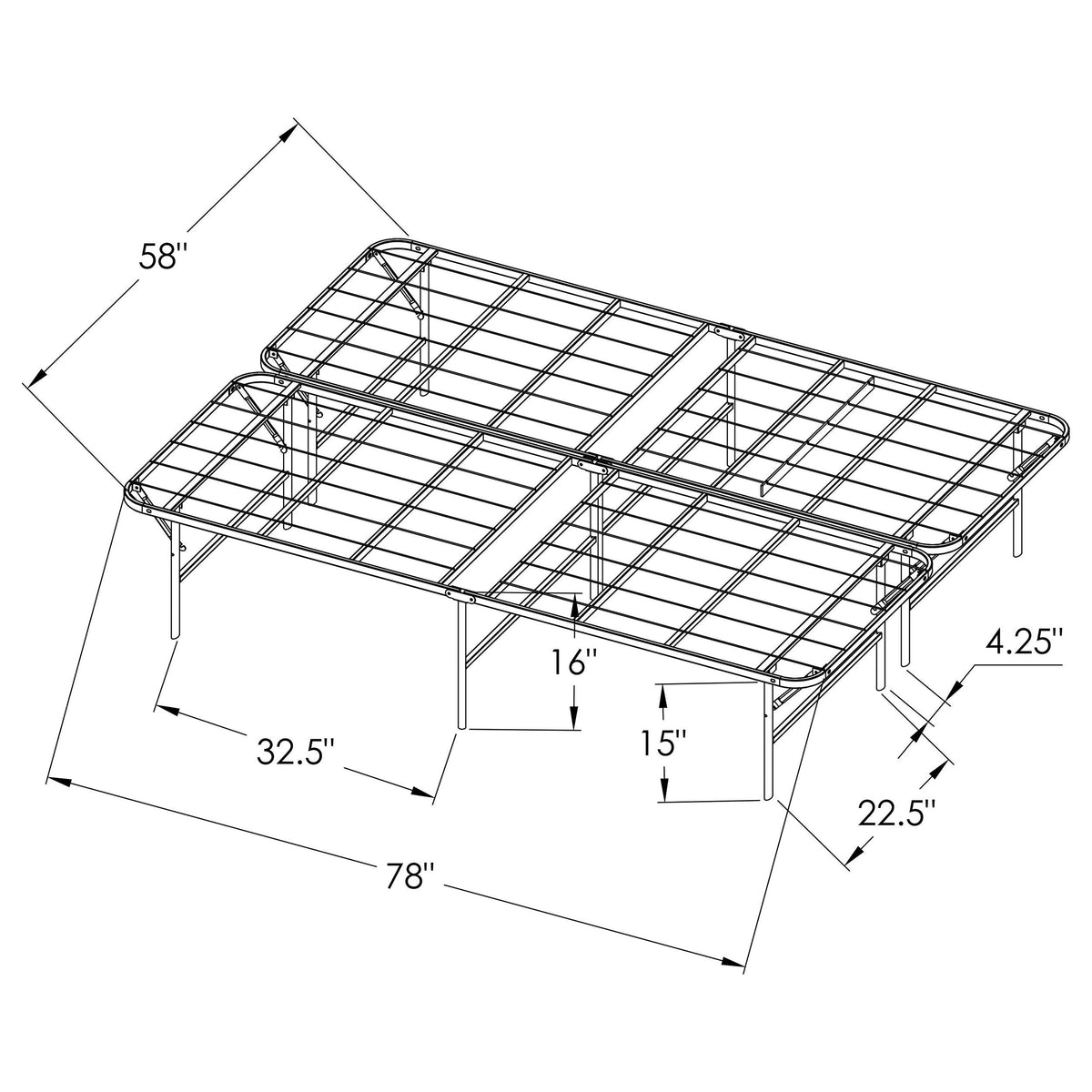 Mabel Metal Mattress Support Platform Bed