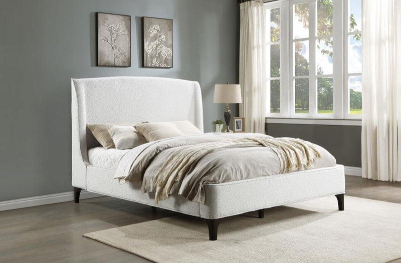Mosby Upholstered Wingback Bed Snow Queen