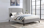 Mosby Upholstered Wingback Bed Grey Eastern King
