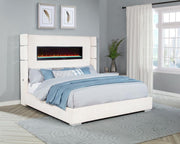 Tisdall Upholstered Flame Visualizer Bed Cream Eastern King