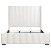 Natasha 65-inch Upholstered Wingback Bed Cream
