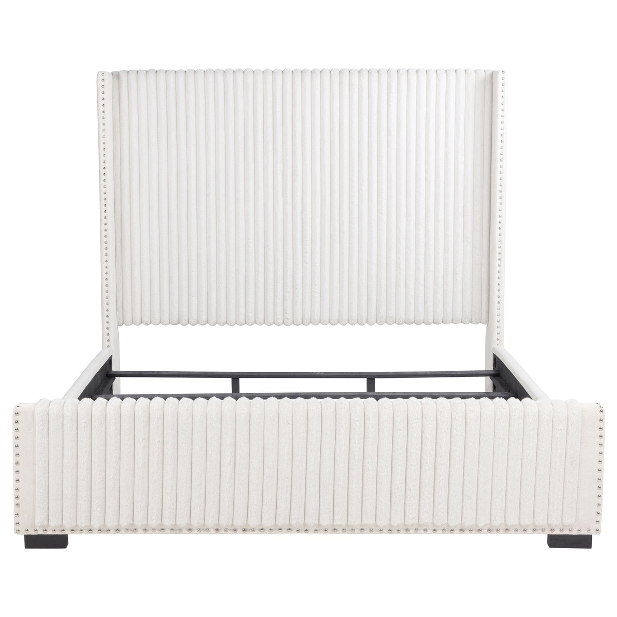 Natasha 65-inch Upholstered Wingback Bed Cream