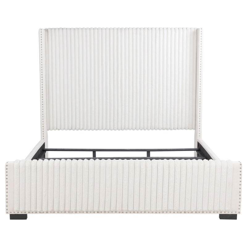 Natasha 65-inch Upholstered Wingback Bed Cream