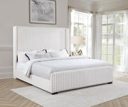 Natasha 65-inch Upholstered Wingback Bed Cream California King