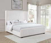 Natasha 65-inch Upholstered Wingback Bed Cream