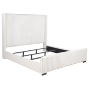 Natasha 65-inch Upholstered Wingback Bed Cream