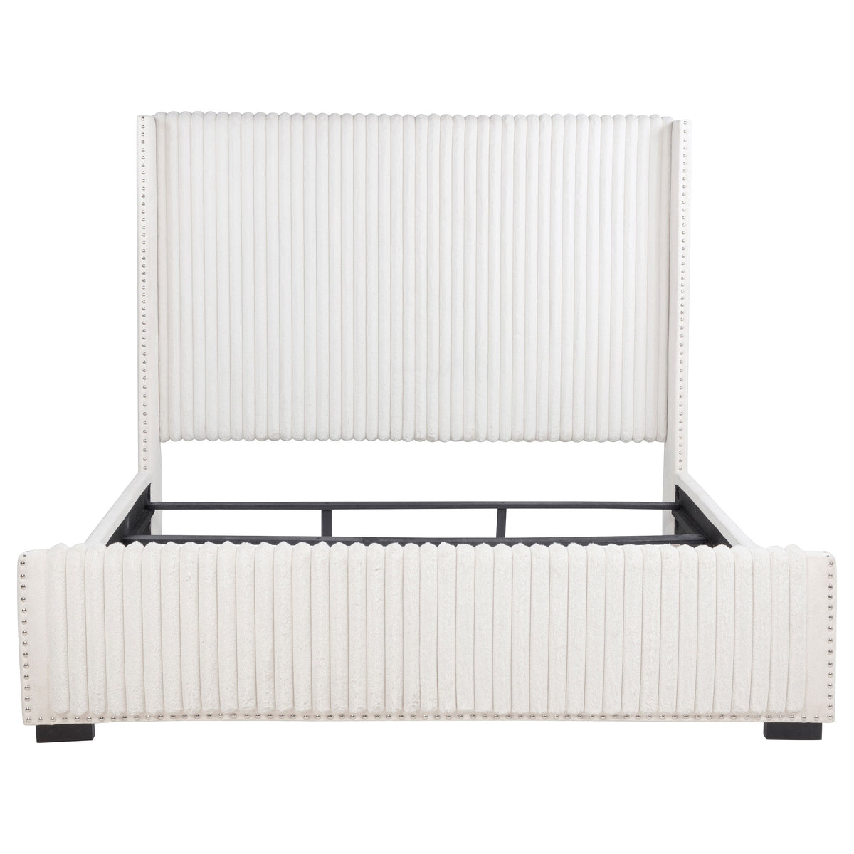 Natasha 65-inch Upholstered Wingback Bed Cream