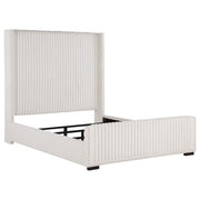 Natasha 65-inch Upholstered Wingback Bed Cream