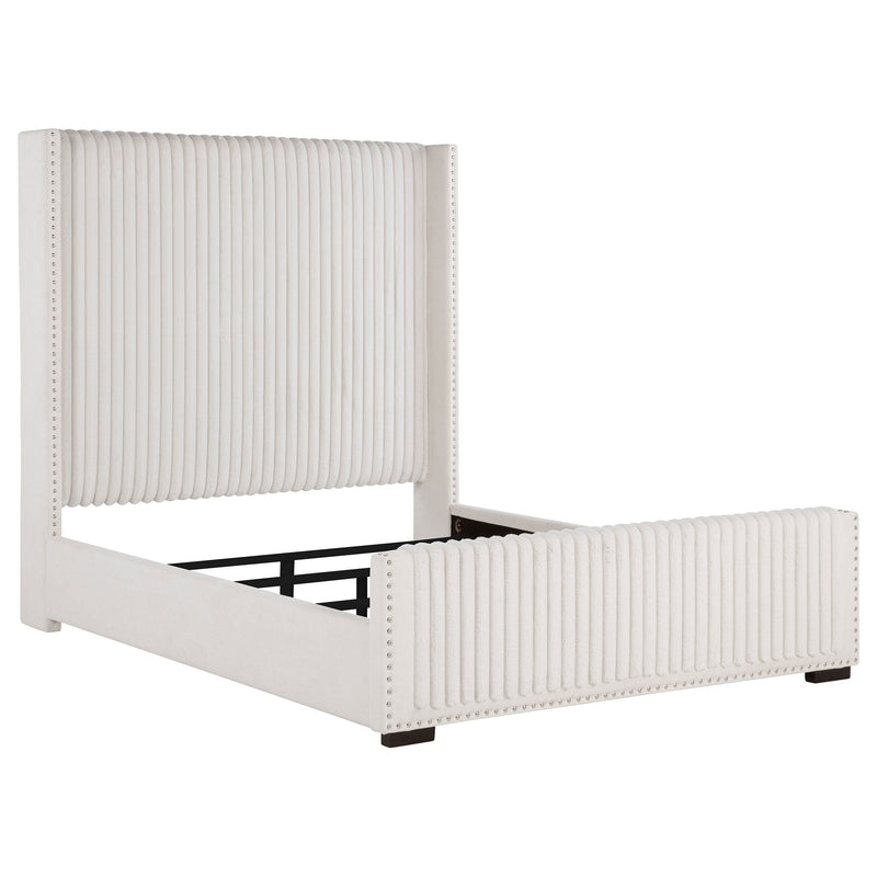 Natasha 65-inch Upholstered Wingback Bed Cream