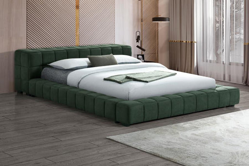 Trinity Upholstered Platform Bed Green Eastern King