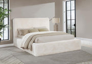 Rebecca Faux Fur Upholstered Bed Cream Eastern King