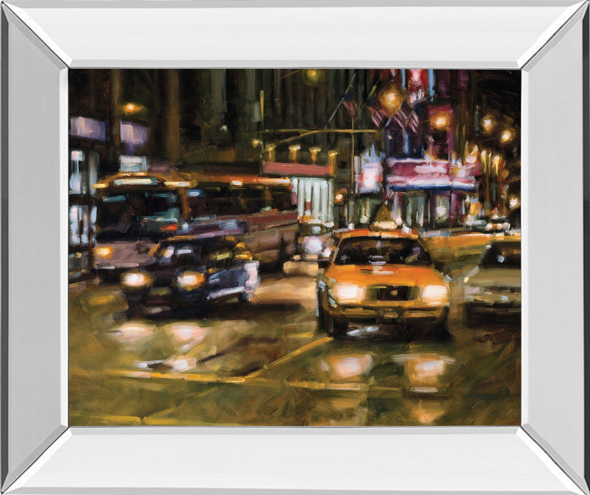 Radio City, New York City By Desmond O'hagan - Mirror Framed Print Wall Art - Light Brown