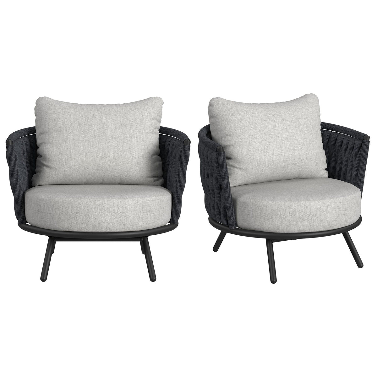 Bali - Chairs With Olefin (Set of 2) - Dark Gray
