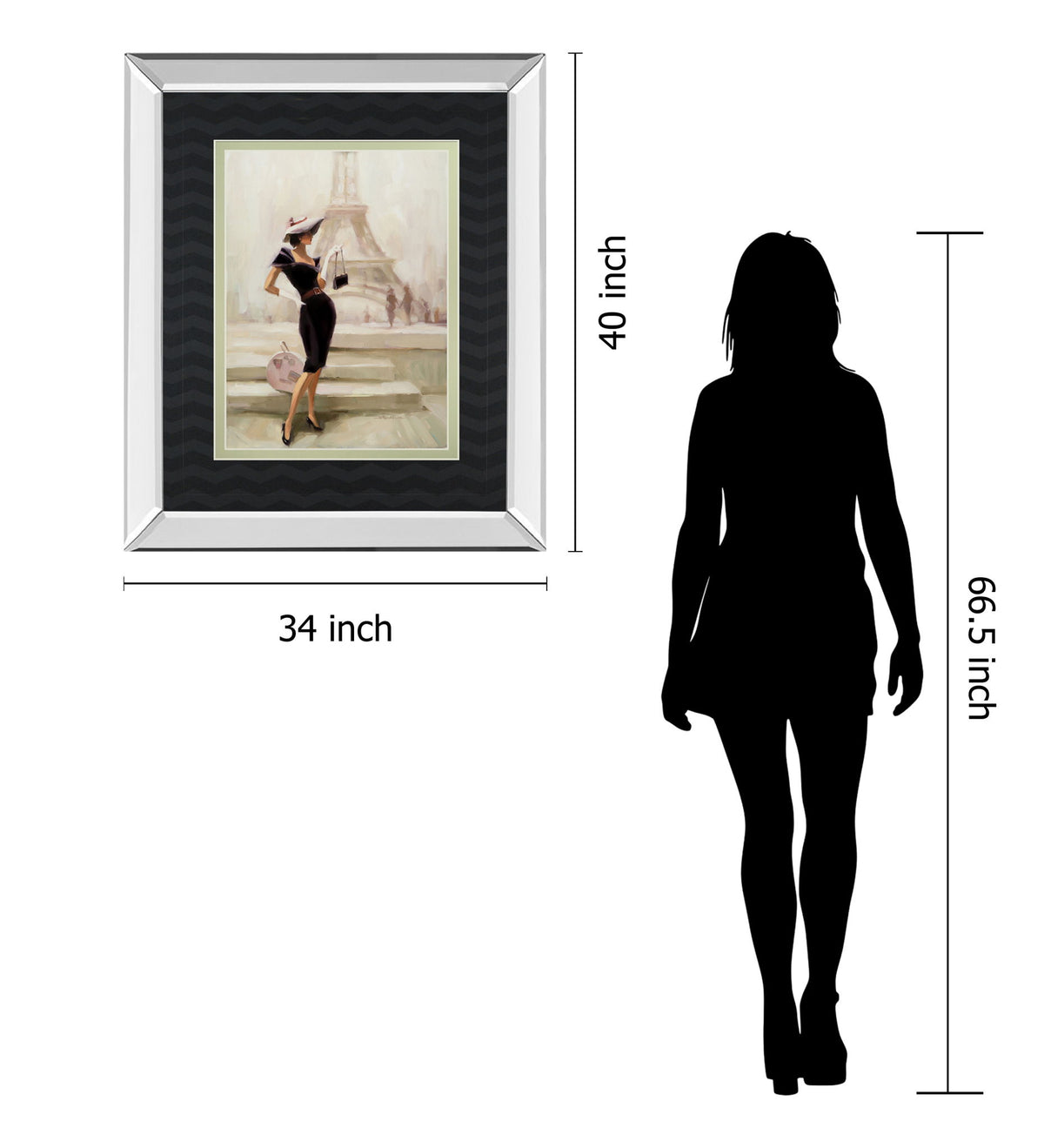 Love, From Paris By Steve Henderson - Mirror Framed Print Wall Art - Beige