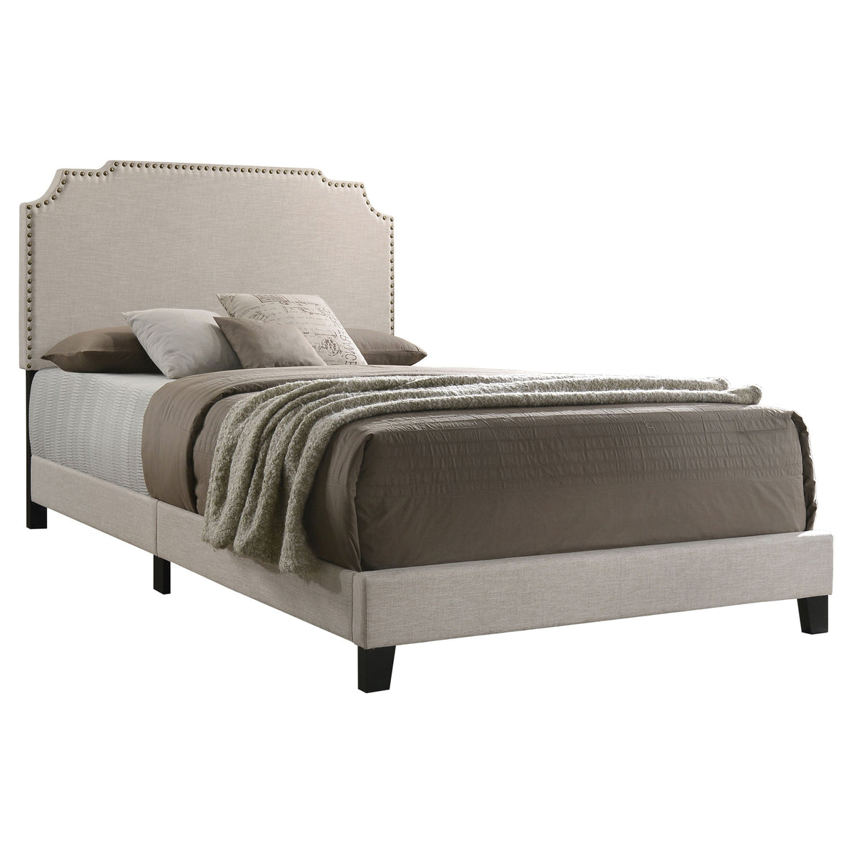 Tamarac Upholstered Panel Bed Beige