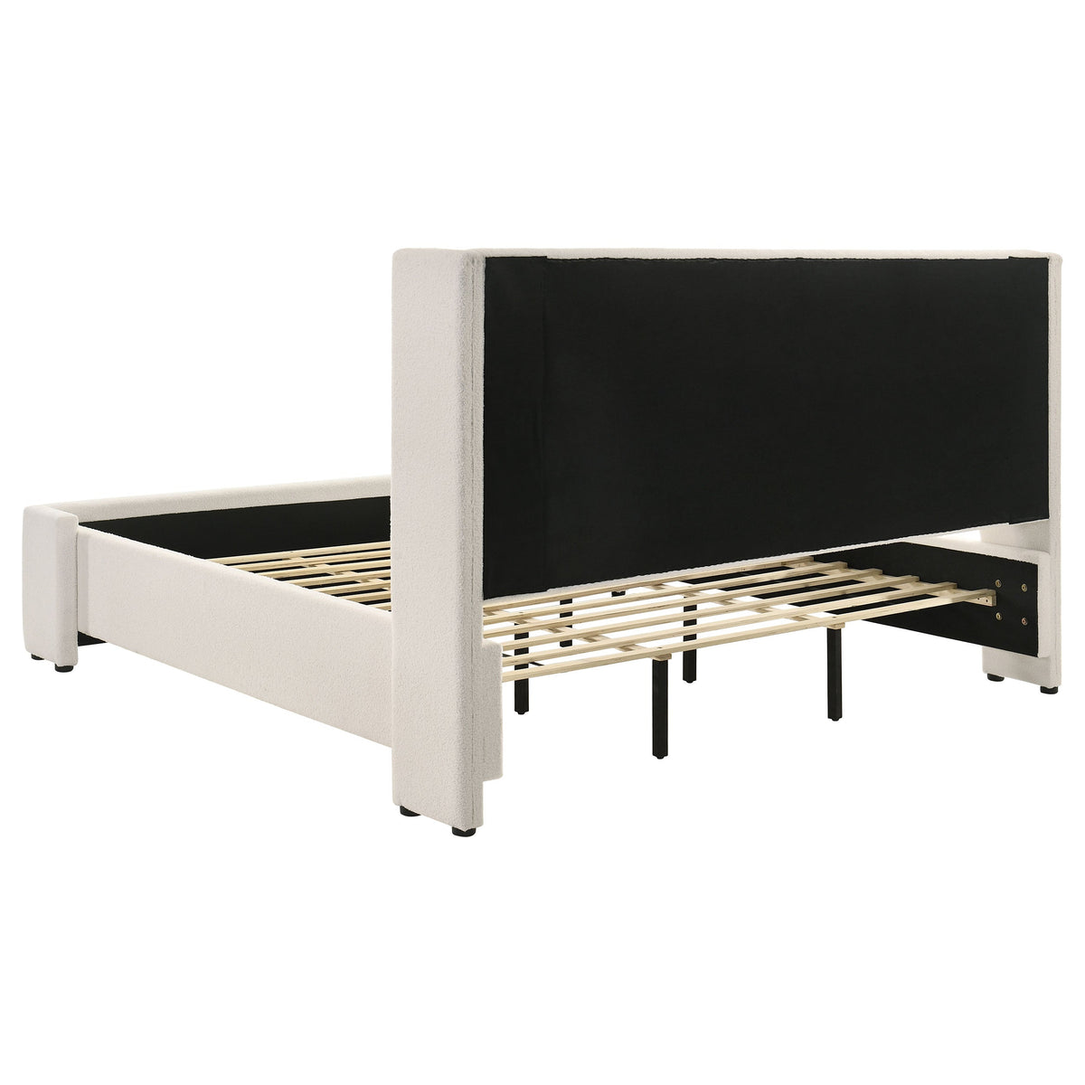 Alamosa Boucle Upholstered Wingback Bed