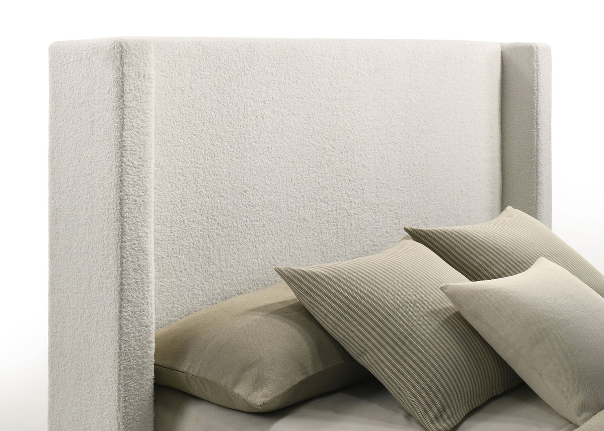 Alamosa Boucle Upholstered Wingback Bed