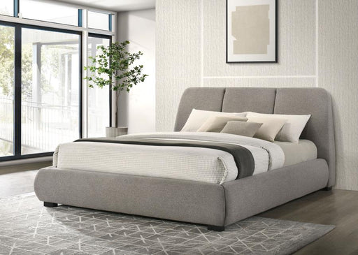 Mokena 46-inch Upholstered Platform Bed Taupe California King