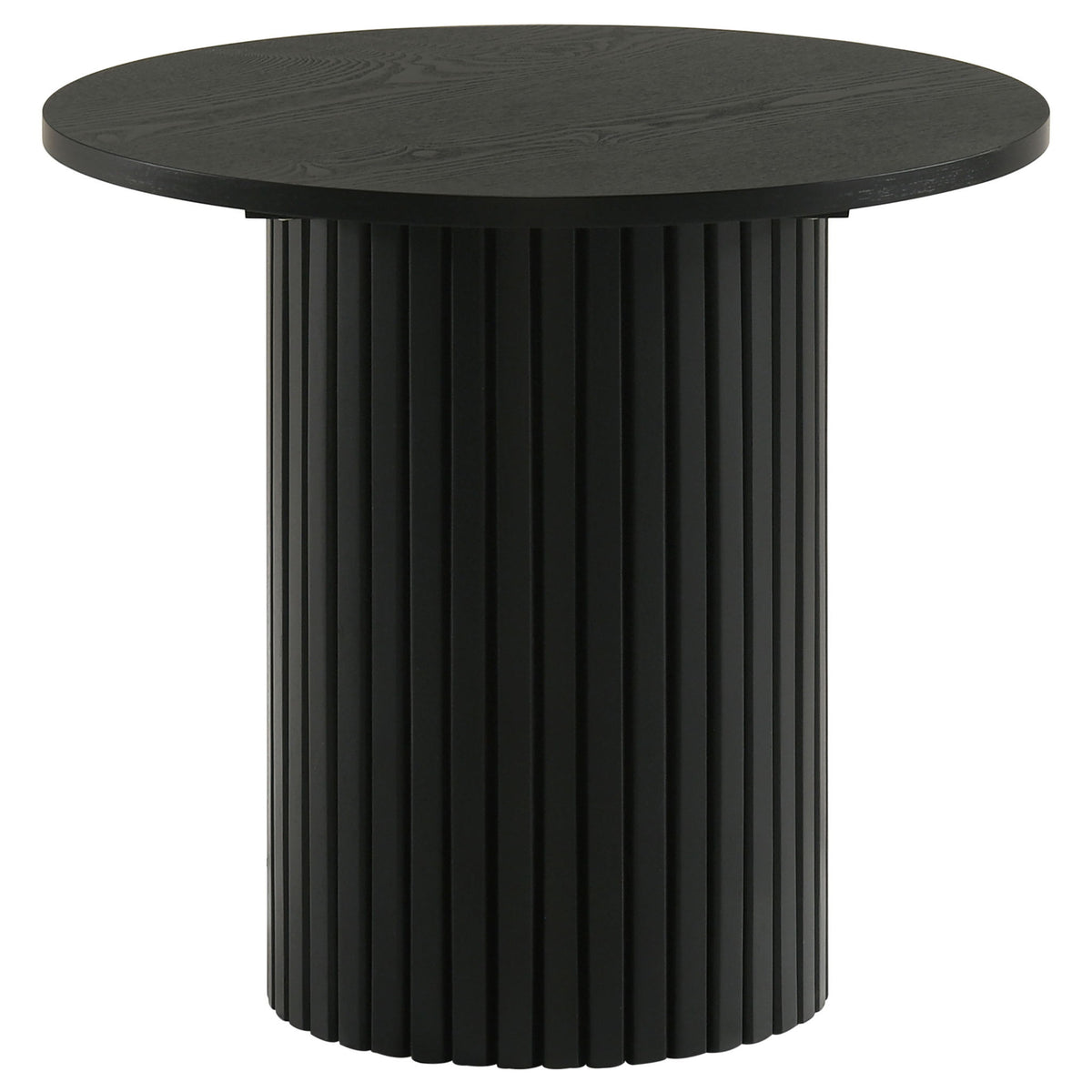 Hamlyn Round Fluted Occasional Side End Table Black