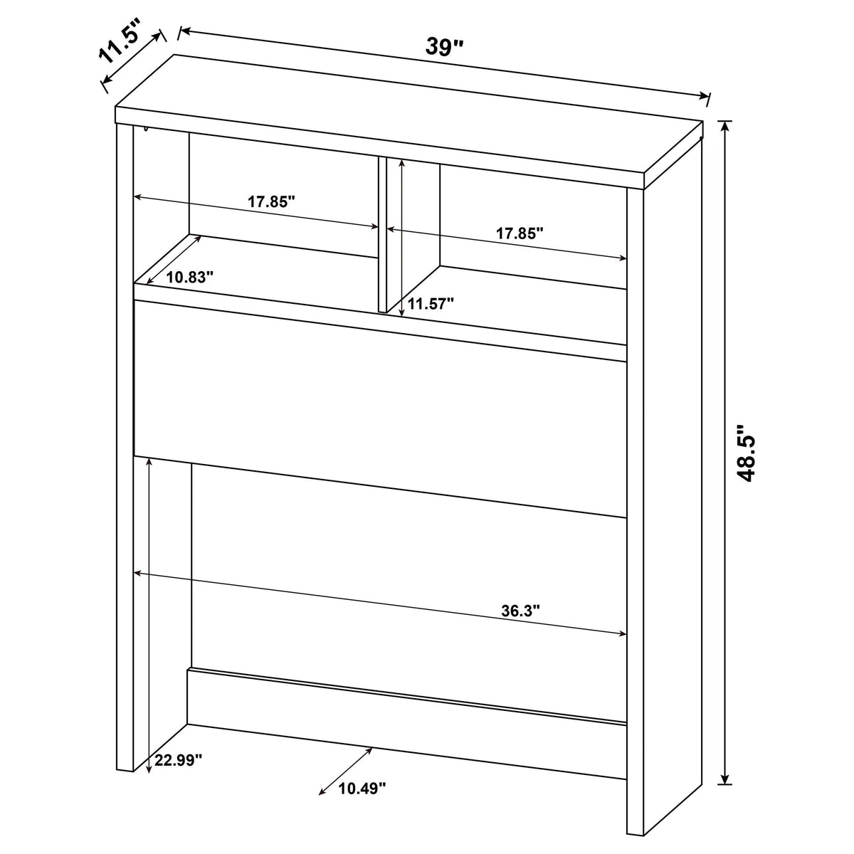 Westpark 49-inch Bookcase Headboard