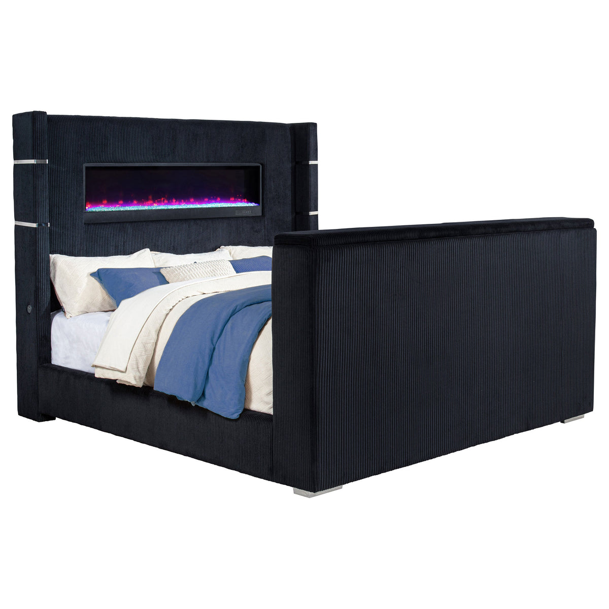 Tisdall Flame Visualizer Wingback TV Bed