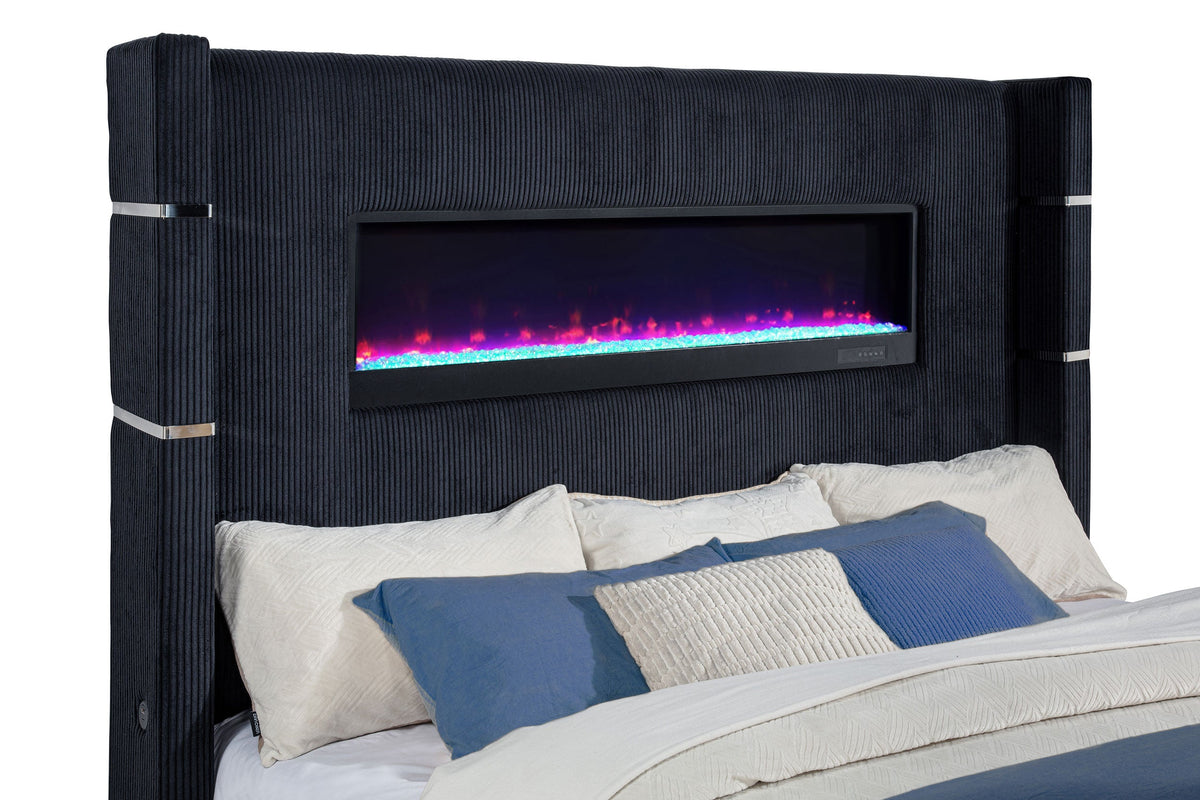 Tisdall Flame Visualizer Wingback TV Bed