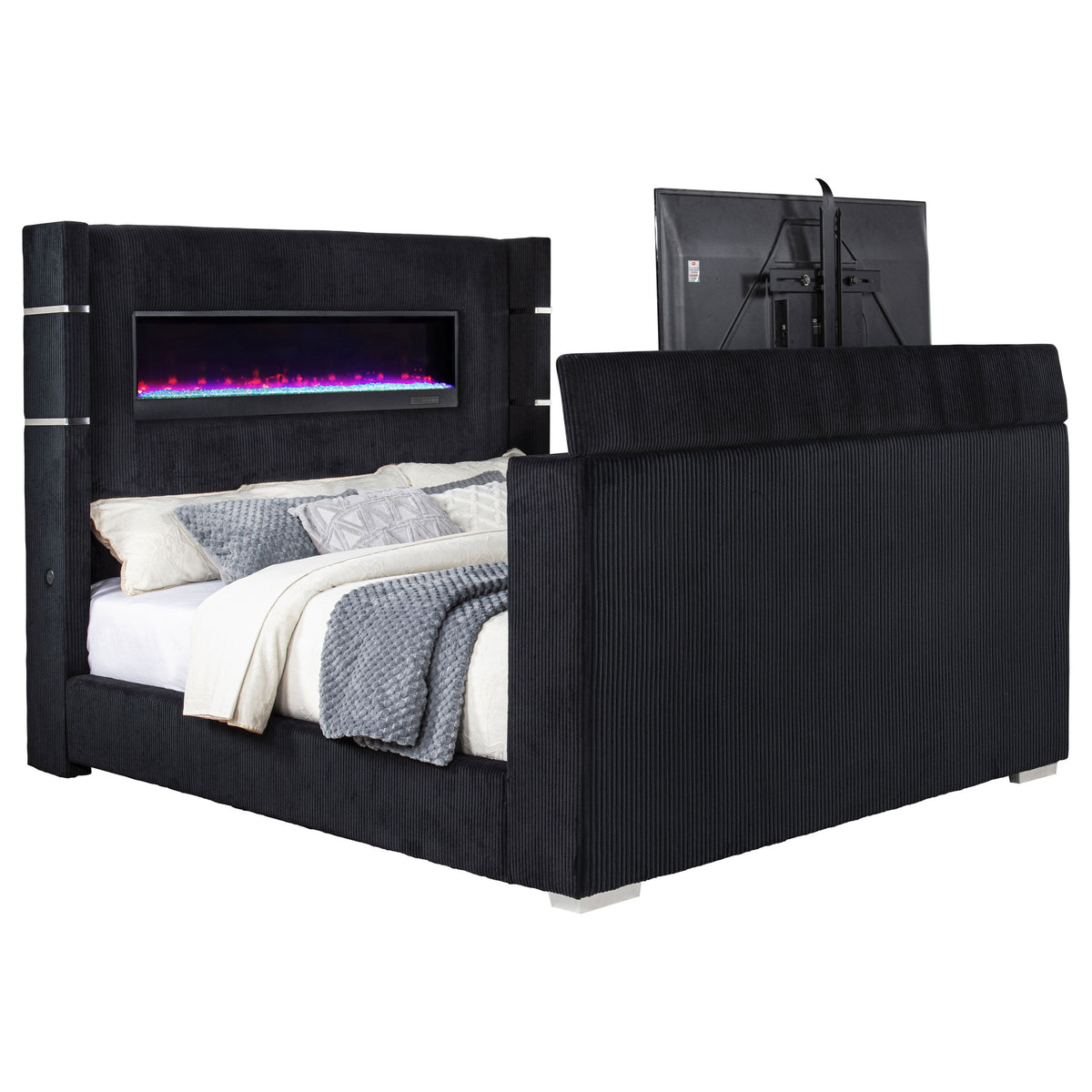 Tisdall Flame Visualizer Wingback TV Bed