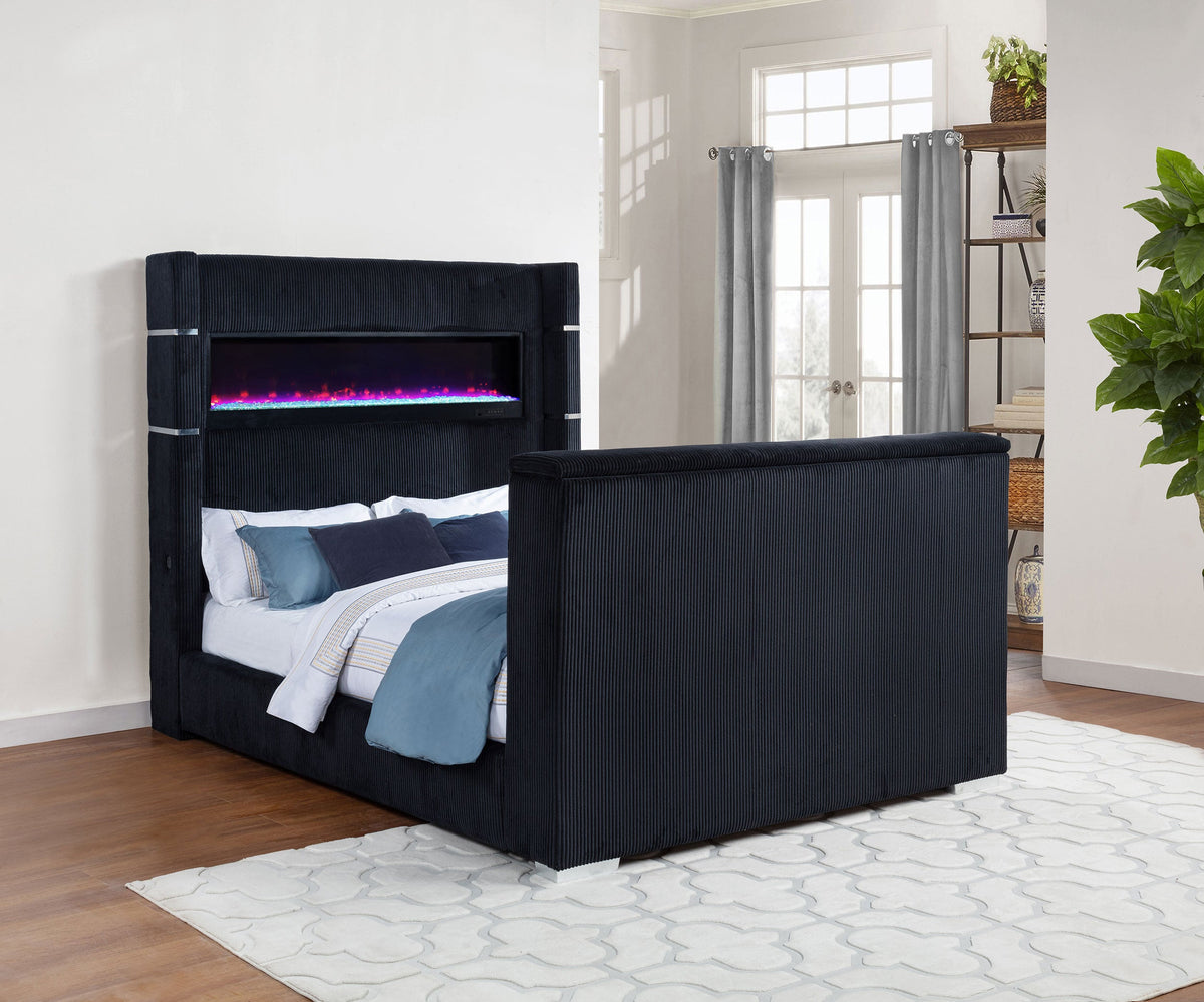 Tisdall Flame Visualizer Wingback TV Bed