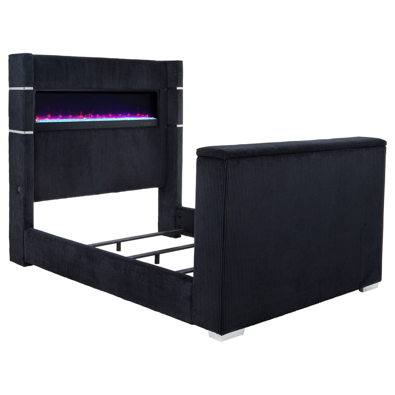 Tisdall Flame Visualizer Wingback TV Bed