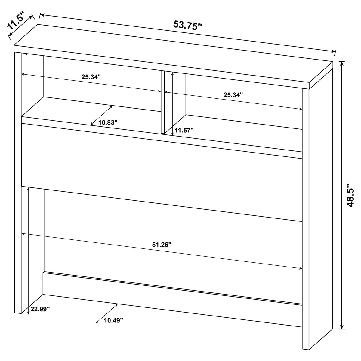 Westpark 49-inch Bookcase Headboard