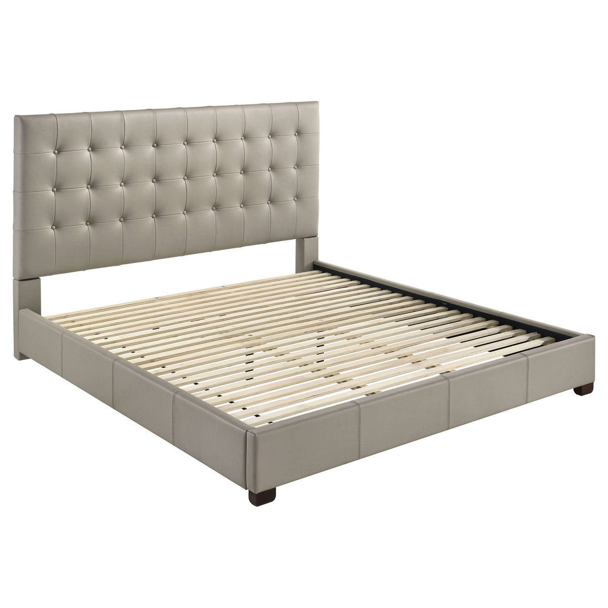 Medley Genuine Leather Panel Platform Bed