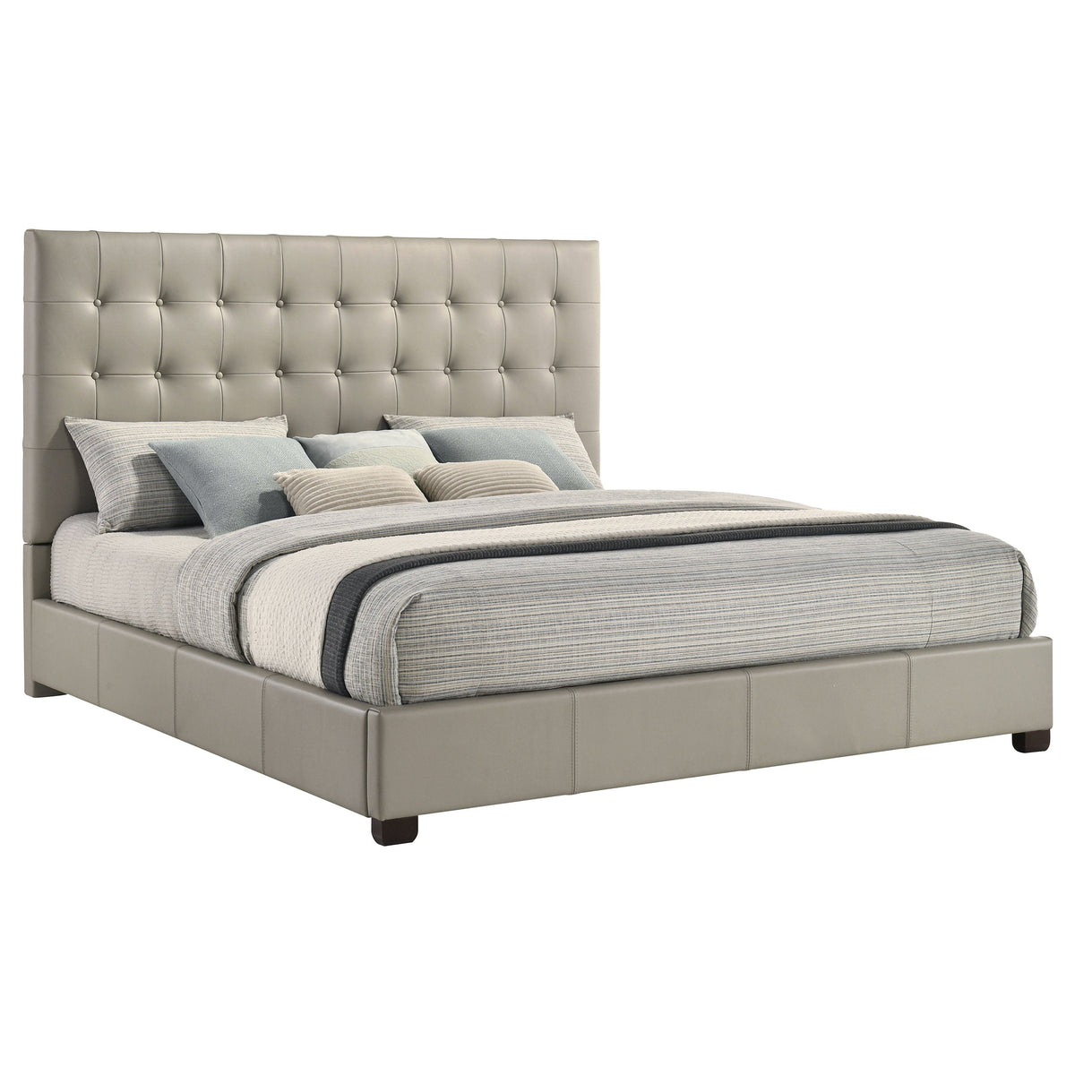 Medley Genuine Leather Panel Platform Bed
