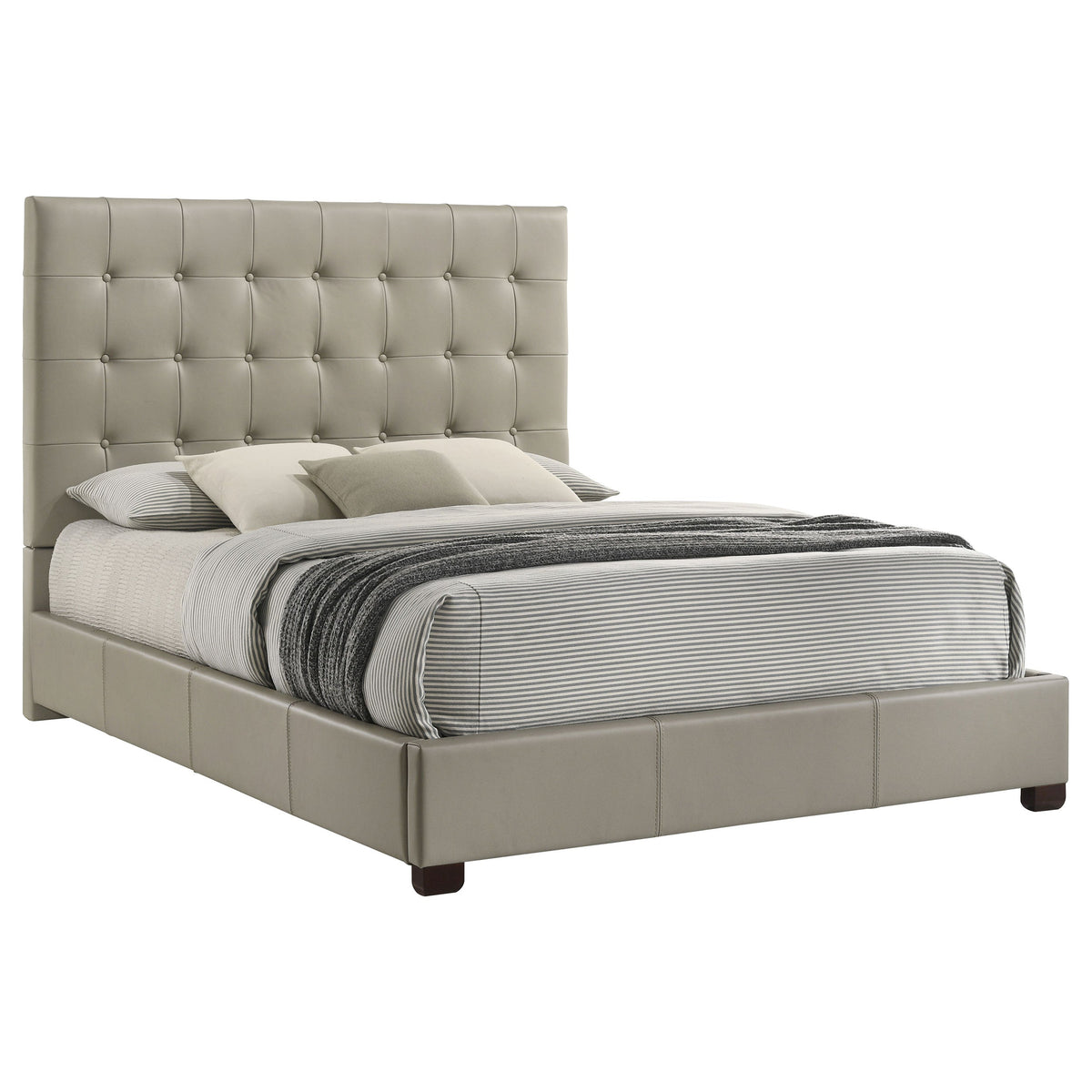 Medley Genuine Leather Panel Platform Bed