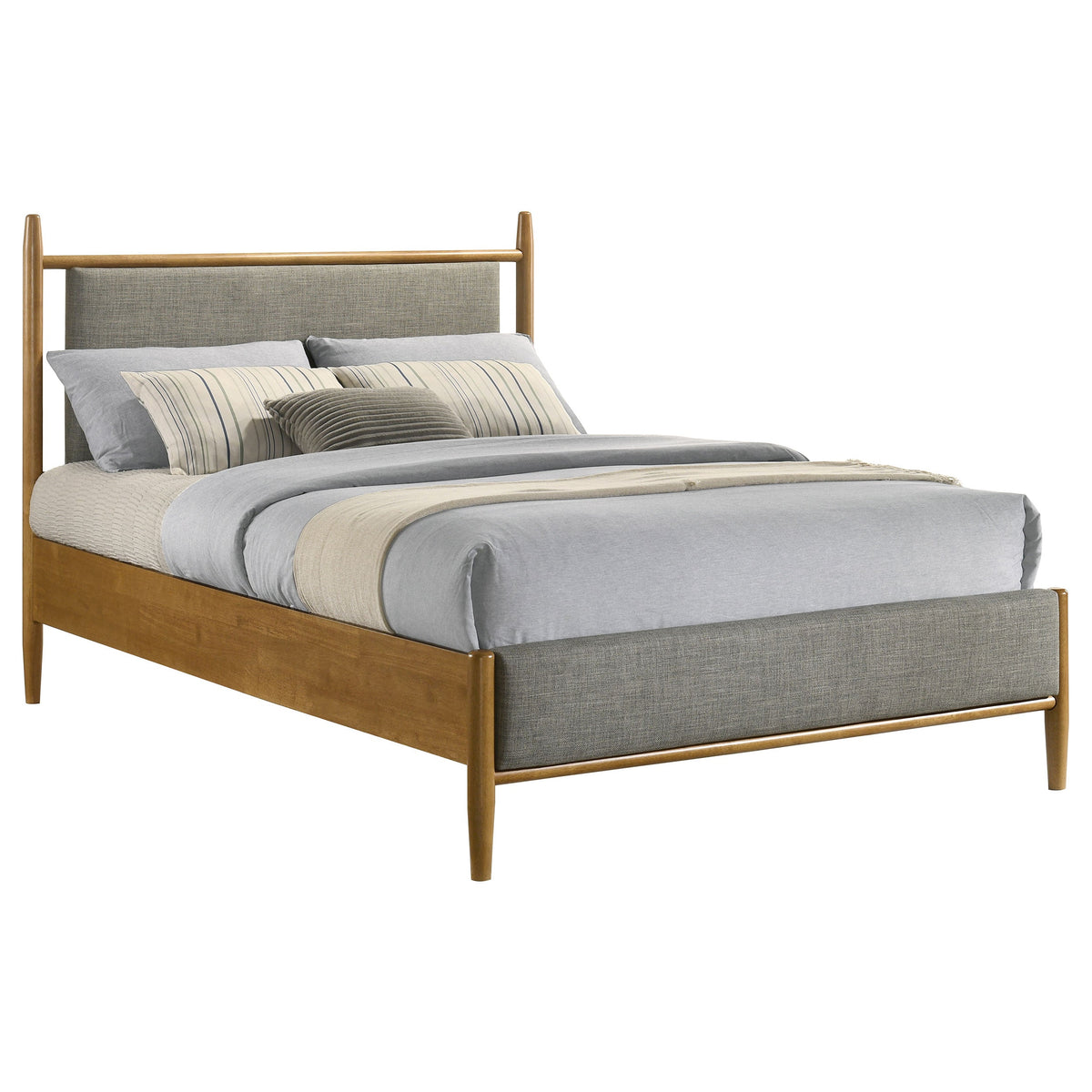Mason 46-inch Panel Platform Bed Grey and Light Brown