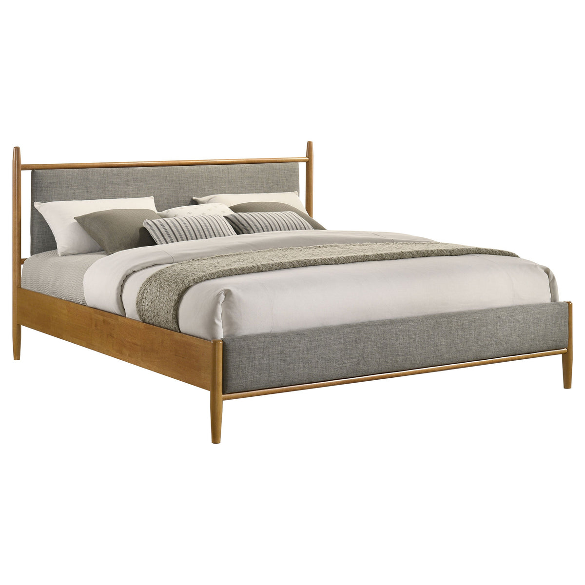 Mason 46-inch Panel Platform Bed Grey and Light Brown