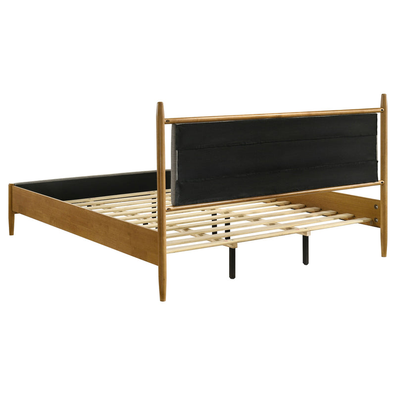 Mason 46-inch Panel Platform Bed Grey and Light Brown