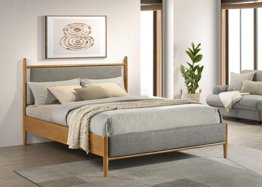 Mason 46-inch Panel Platform Bed Grey and Light Brown Queen