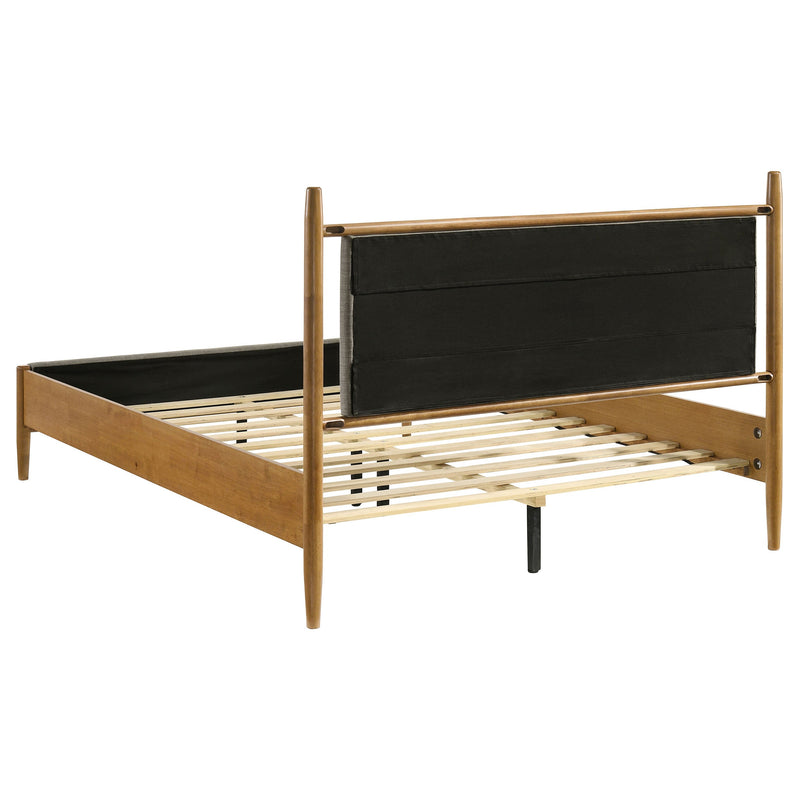 Mason 46-inch Panel Platform Bed Grey and Light Brown