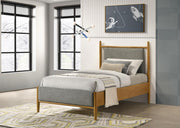 Mason 46-inch Panel Platform Bed Grey and Light Brown Twin