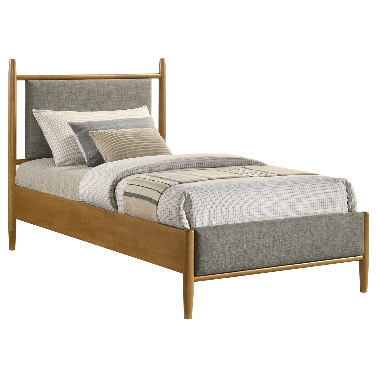 Mason 46-inch Panel Platform Bed Grey and Light Brown