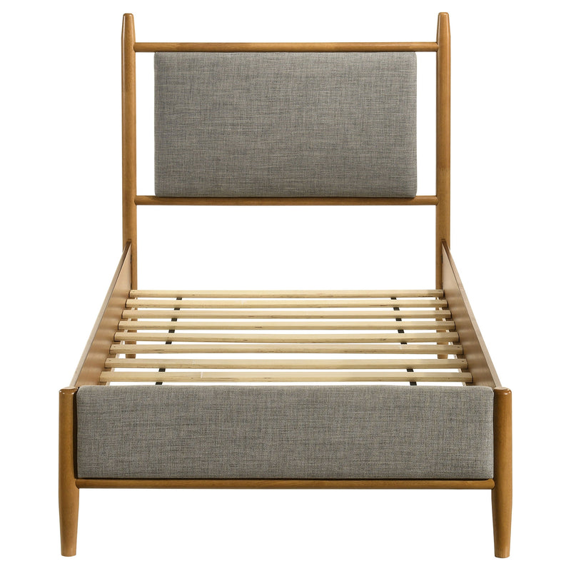 Mason 46-inch Panel Platform Bed Grey and Light Brown