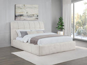 Nollet 48-inch Upholstered Panel Platform Bed Cream Queen