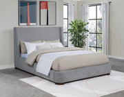Rennes Upholstered Wingback Platform Bed Grey Eastern King