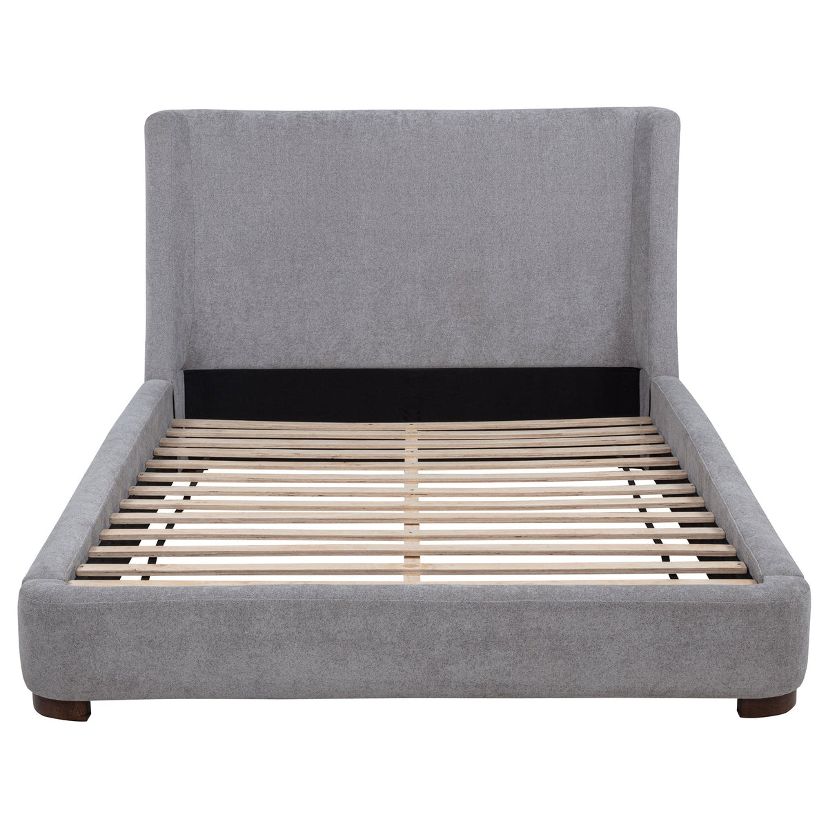 Rennes Upholstered Wingback Platform Bed Grey